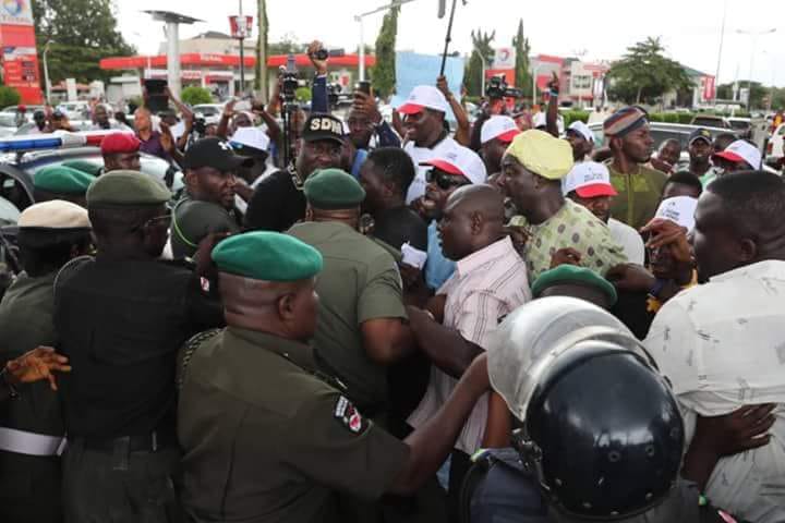 The tear gassing & manhandling of opposition @OfficialPDPNig members by @PoliceNG that came on peaceful protest of the #OsunReRun at @inecnigeria is unfortunate, callous & a rape on democracy. All right thinking Nigerians should condemn this abhorrent act.