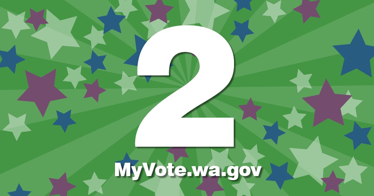 secstatewa's tweet photo. Today and tomorrow - only 2 days left! Oct. 8th is the deadline to register online or via-mail before the General Election!
The 8th is also the deadline to update existing registration.
Go to https://t.co/9R5hQn5hbh to register or change/update your registration. https://t.co/Sc0iw9bcer