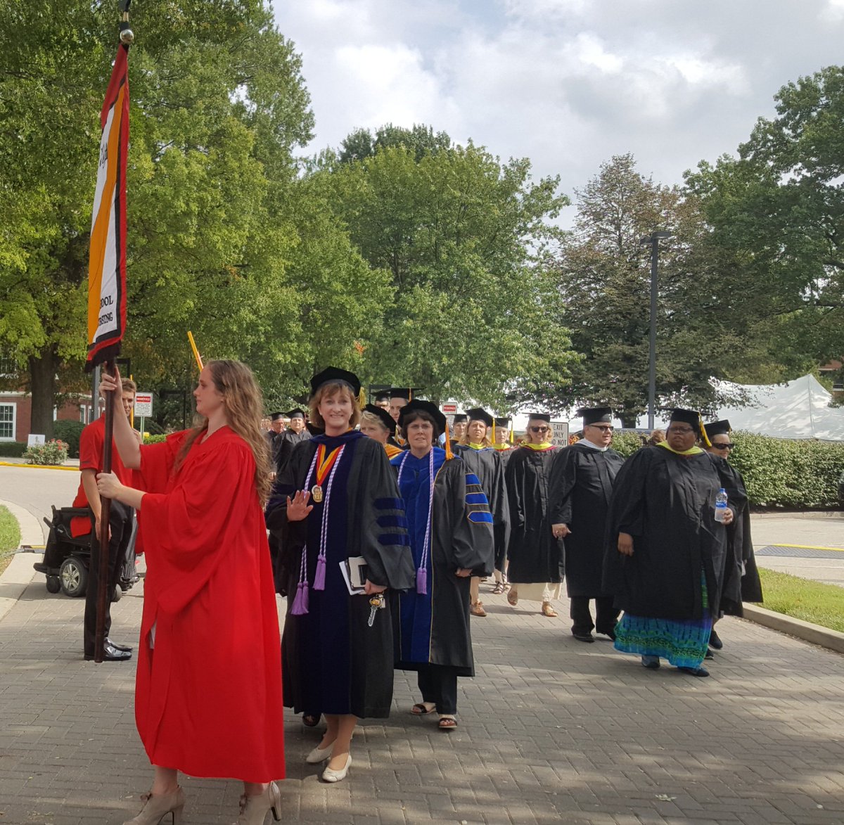 UofL_Nursing's tweet photo. Yesterday, we celebrated the inauguration of @UofLPresNeeli as our 18th president. A couple snapshots from yesterday's ceremony of @UofL_SON Dean Sonya Hardin and faculty #WeAreUofL #WelcomeNeeli https://t.co/SbIaB0Q5QI