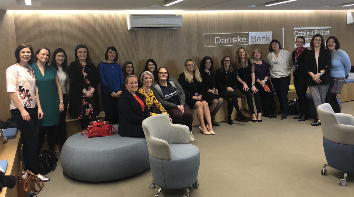 Delighted to host the @WomenFinanceNI meet up today in @DanskeBank_UK #CatalystBelfastFinTechHub inspiring and motivating stories from all involved. Looking forward to the next one ☝️😁🙋‍♀️. #leanInTogether @LeanInIreland