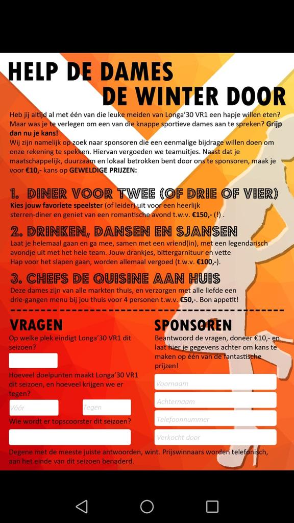 Longa30Dames1's tweet image. Interesse om de Dames van Longa'30 te helpen?
Dan uitprinten en svp bij één van de teamleden met bedrag inleveren