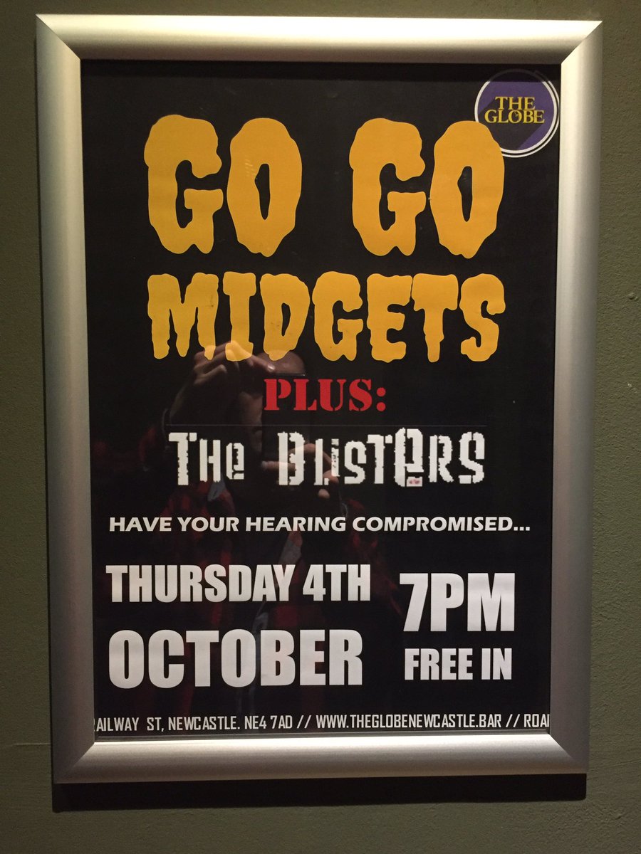 Great gig last night <a href="/theglobene4/">The Globe, Newcastle</a> with Go Go Midgets who were class! Thanks to everyone who came down and to Alistair Fiendish for putting this on! Cheers! <a href="/PeeshNE63/">Peesh LoGOz</a> <a href="/NeilDillon82/">Neil Dillon</a> <a href="/gogofilthyrich/">Richard Millington</a>