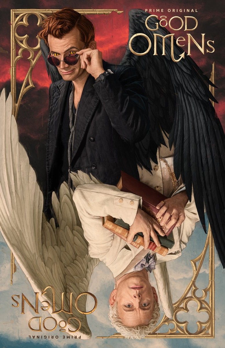 Good Omens poster of David Tennant and Michael Sheen