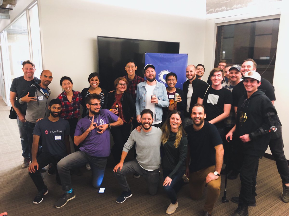 Consensys's tweet photo. Celebrated the new #ConsenSysSF space with lightning talks from @ethBounties, @GetGitcoin, @metamask_io,@LinniaProject, @kauri_io, @RhombusNet, and @TruSetData. Our space may be bare for now, but ideas fill rooms💡 #ETHSF #SFBlockchainWeek https://t.co/Y9qoOIIkOC