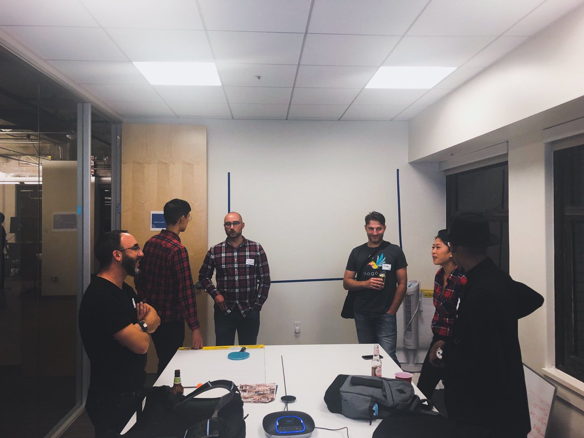 Consensys's tweet photo. Celebrated the new #ConsenSysSF space with lightning talks from @ethBounties, @GetGitcoin, @metamask_io,@LinniaProject, @kauri_io, @RhombusNet, and @TruSetData. Our space may be bare for now, but ideas fill rooms💡 #ETHSF #SFBlockchainWeek https://t.co/Y9qoOIIkOC