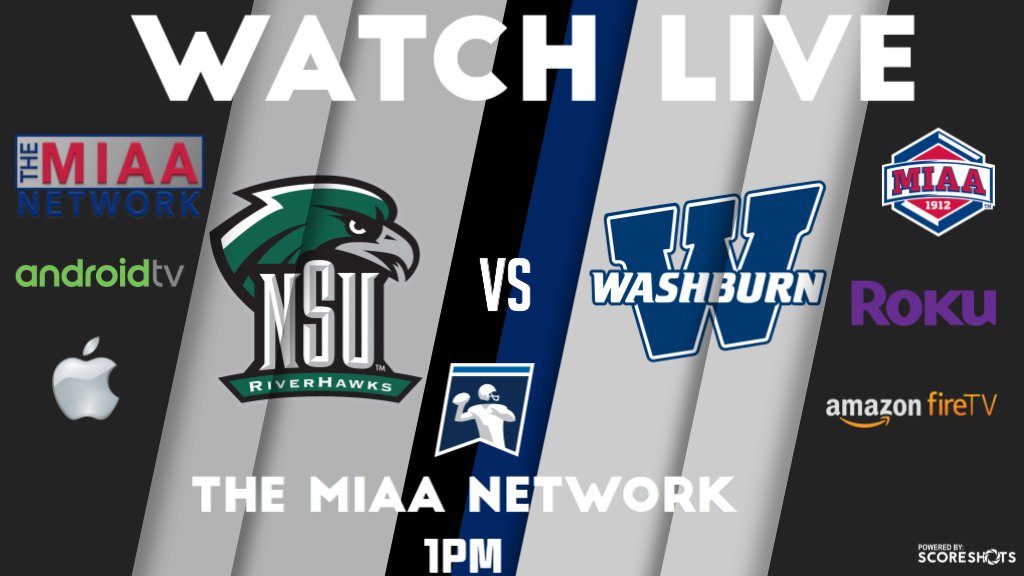 MIAA 🏈 Northeastern State at Washburn
⏰ Sat at 1pm
Watch Live 📺📲💻 bit.ly/2h9hoRy
#BringYourAGame #miaafb