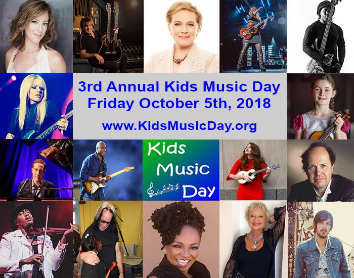 HAPPY KIDS MUSIC DAY!

Thanks to our Kids Music Day Ambassadors, music industry supporters &amp; MUSIC TEACHERS helping kids learn to play music! See 500+ locations worldwide at KidsMusicDay.org Julie Andrews, Richie Sambora Nancy Wilson Sarah McLachlan &amp; more! #KidsMusicDay