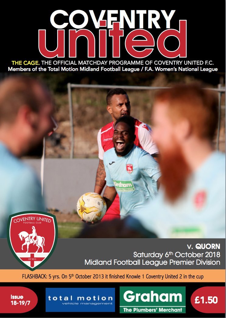 Tomorrow we see <a href="/CovUnited/">Coventry United FC</a> take on <a href="/QuornAFC/">Quorn Football Club</a> here at Butts Park Arena !
⏰3pm kick off
📍CV1 3GE
🎟️Adult £7, conc £6, U16's £1
🎤 <a href="/CovUnitedTV/">Coventry United TV</a> <a href="/BBCcovsport/">BBCCovSport</a> pic.x.com/WTD1sFHeYC