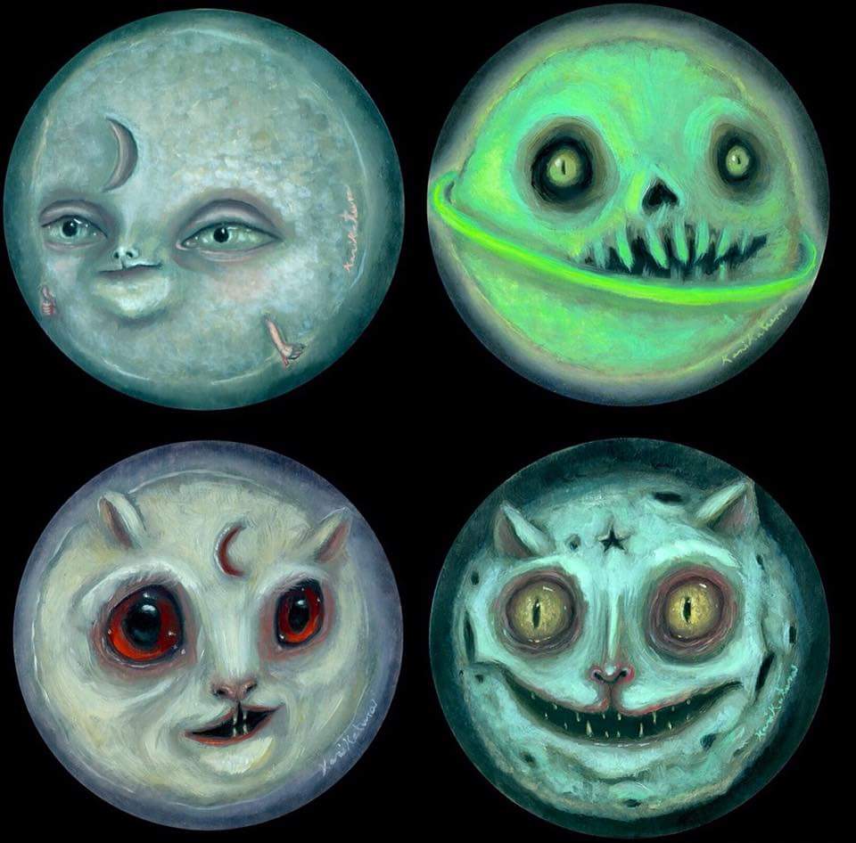 Finally !! Today is the opening of “The Coaster Show”.
You can see these planets I made, tonight at @gallery30south  #Coaster #coastershow  #artshow #artwork #annualshow #karikaturaart #planeta #macabre #moon  #artofday #CA #painting🎨 #thecoastershow2018