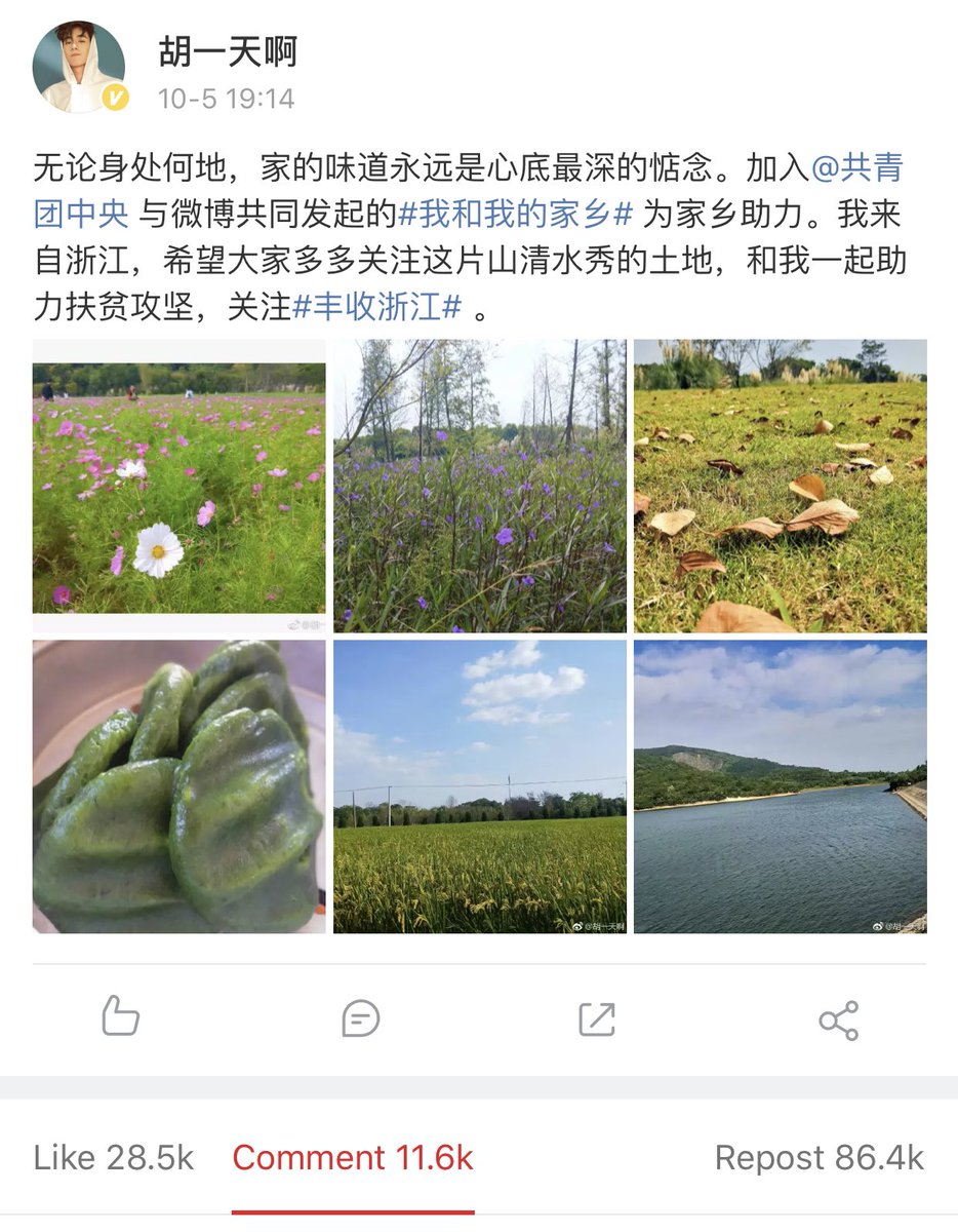 huyitian_intl's tweet photo. [TRANS] 181005 #HuYitian Weibo

“No matter where you are, the taste of your hometown will forever be engraved in the deepest part of your heart.” https://t.co/l9Oir29QsJ
