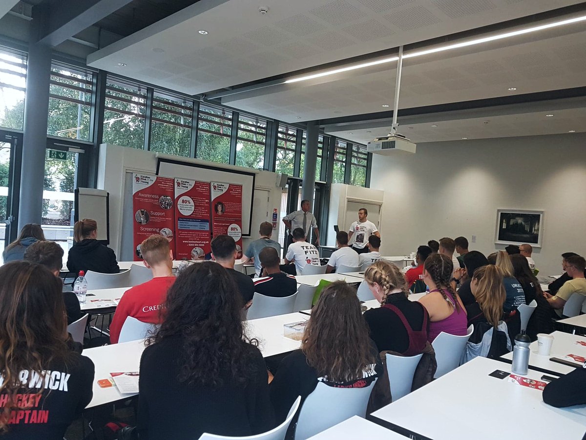 SportsOfficer's tweet photo. Today, @UWRFC invited their chosen charity @CRY_UK  to talk to clubs about their work tackling cardiac risk in people aged 14-35. As a charity focused toward young people, it was a hugely successful event and marked the beginning of this great partnership! 
#TeamWarwick #CRY https://t.co/8R8X2QIQTI