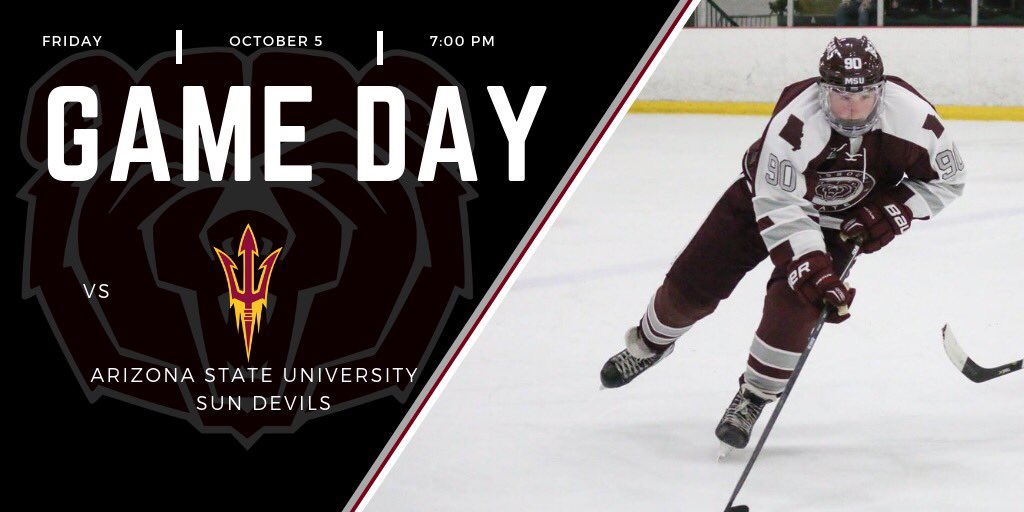 MOStateHockey's tweet photo. 🚨 GAMEDAY 🚨

⏰ 7:00 pm
📍Mediacom Ice Park
🆚 Arizona State https://t.co/Ejn217scz4
