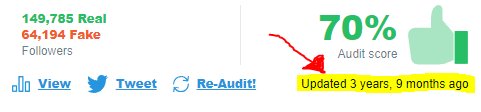 use this site to check if a twitter account has possibly purchased followers or otherwise gained them