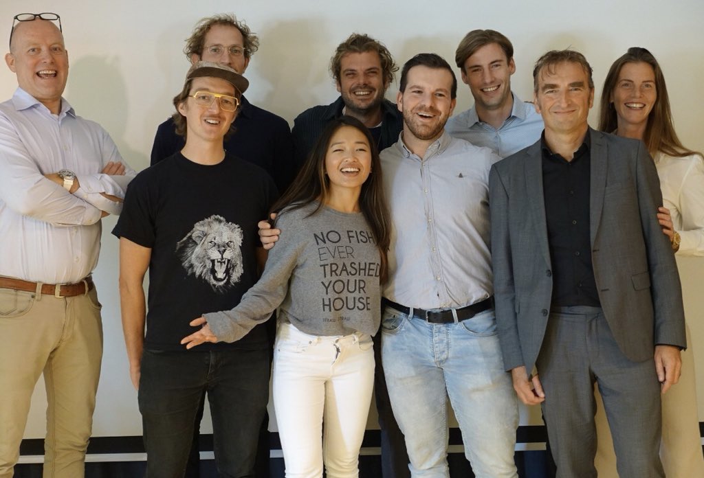 IoniqaCircular's tweet image. Ioniqa on tour 2018: CFO Jeroen Bulk (far right) pitching 100% circular pet plastic proces at #PlasticFree Ocean #Accelerator @wnfnederland to reduce #PlasticWaste worldwide