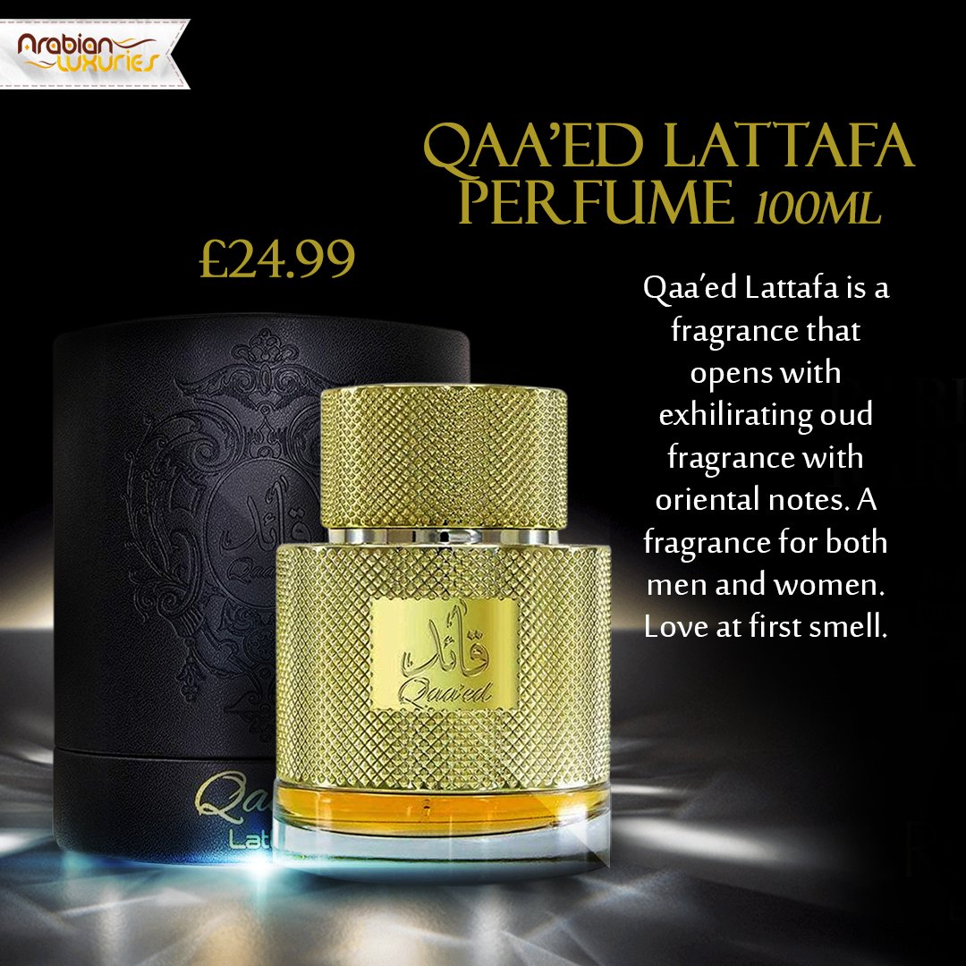 ArabianLuxuries's tweet photo. Qaa’ed Lattafa is a fragrance that opens with exhilirating oud fragrance with oriental notes. A fragrance for both men and women. Love at first smell.
#perfumes #edp #scentoftheday #photooftheday #beauty #instagood #love #qaaed #lattafa #parfum #shop #follow #gift #alharamain https://t.co/QmIJPVEt2q