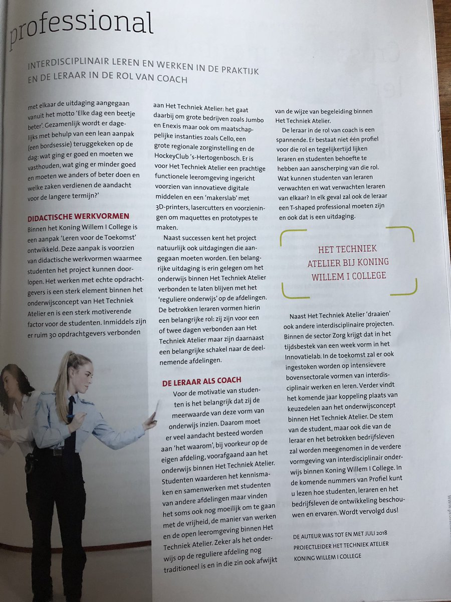In het oktobernummer van @ProfielActueel schreef ik een artikel over ontwikkeling van T-shaped professional binnen <a href="/TechniekAtelier/">Het Techniek Atelier</a> <a href="/KW1C/">KW1C</a>.