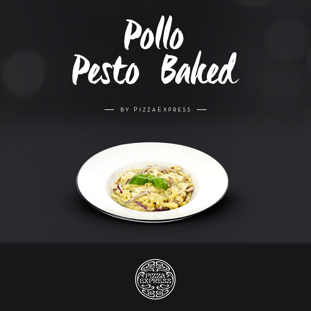 Saucy and cheesy, baked penne pasta with the earthy flavours of mushrooms &amp; grilled chicken, topped with fresh mozzarella &amp; emilgrana and finally doused in a creamy basil pesto sauce. Are your tastebuds watering yet? #PizzaExpressIn #pizzas #italiancuisine #pennepasta #pestopasta