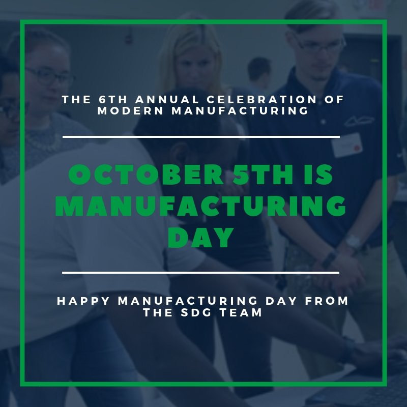 Strategic_Dev's tweet photo. SDG is celebrating Manufacturing Day 2018 with gratitude for our clients who continue to innovate and inspire the next generation of manufacturing workers. #MFGDay18 #OptimalLocations https://t.co/pb05NYVOeT