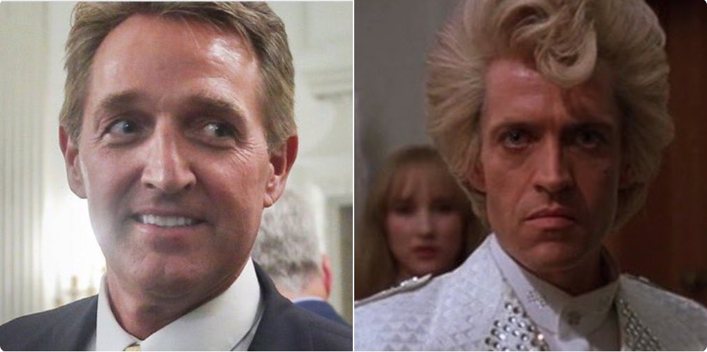 President Reynolds from VELVET GOLDMINE as Jeff Flake