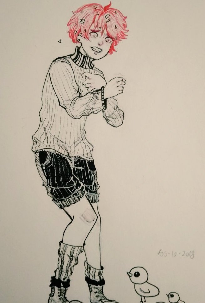 EstevezFerald's tweet image. Inktober day 5: chicken 🐤
Flaky! ❤
#htf #happytreefriends #Inktober #Inktober2018 #draw #sketch