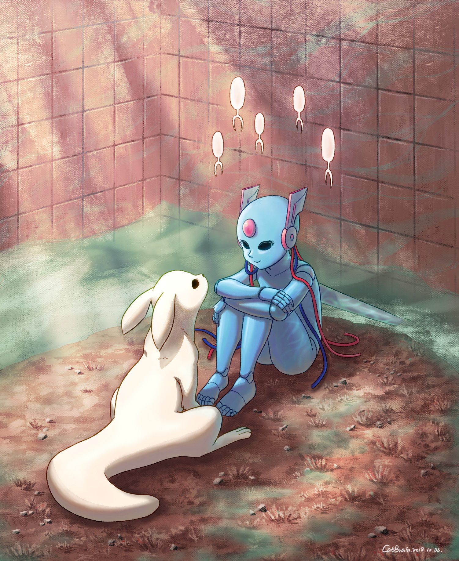 “Slugcat and Moon
#rainworld” 