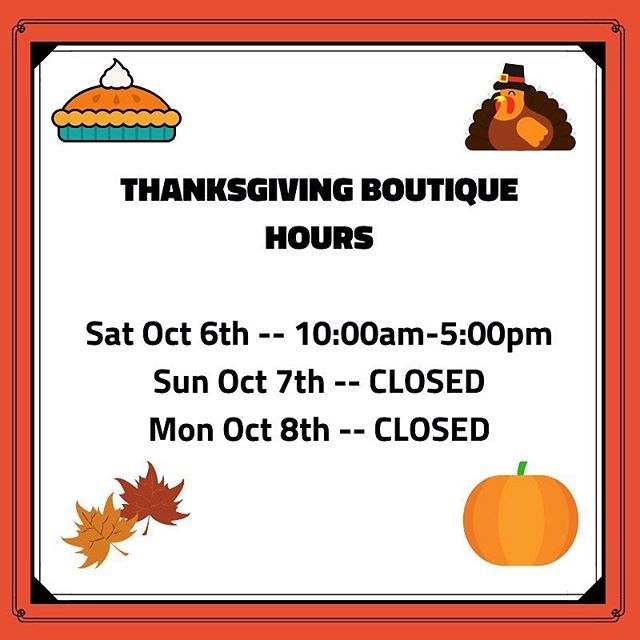 otdfboutique's tweet photo. Happy Thanksgiving weekend from #TeamOTDF! 
We are so thankful and grateful for our loyal customers, and want to wish you and your family nothing but the best this Thanksgiving Season.

Please make note of our Thanksgiving hours, and we look forward to seeing you next in store! https://t.co/gNhEu1IqUq