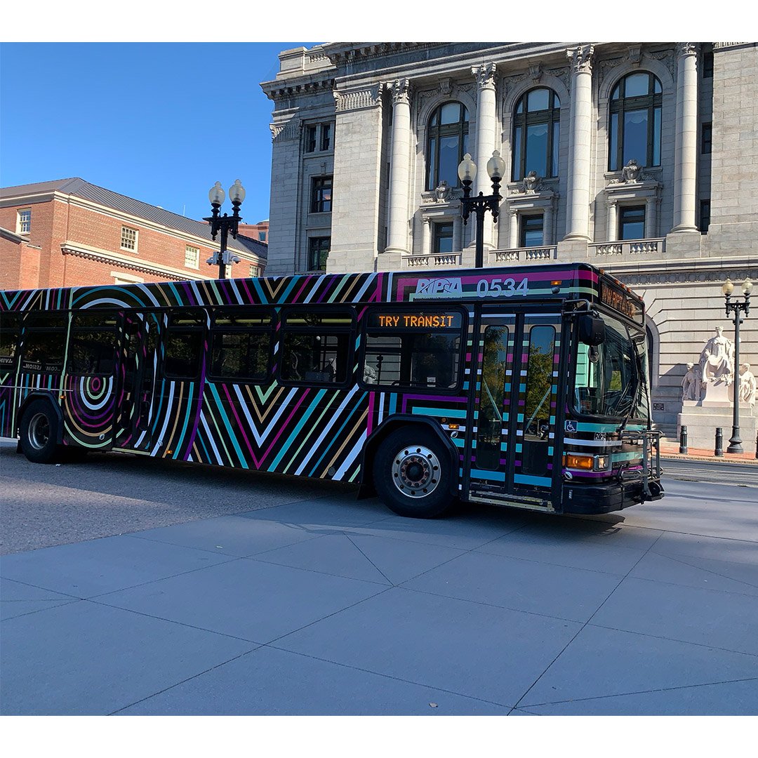 Today we unveiled the next evolution of our #publicart program, along w/ our partners <a href="/RIPTA_RI/">RIPTA</a> &amp; 2018 Design Fellows, <a href="/mylesdumas/">Myles Dumas</a> &amp; Colin Gillespie! MOVE RI combines public art x public transit to create a visual journey. #moveribus #avenuepvd
Read more: bit.ly/2y3MsLN