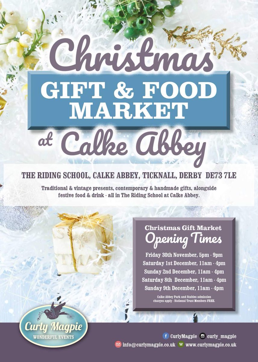 ⭐🌟⭐🌟 Our Gift &amp; Food Market at National Trust Calke Abbey this December Saturday 8th and Sunday 9th December #christmasfair #traditionalchristmas #christmasmarket #calkeabbey ⭐🌟⭐🌟