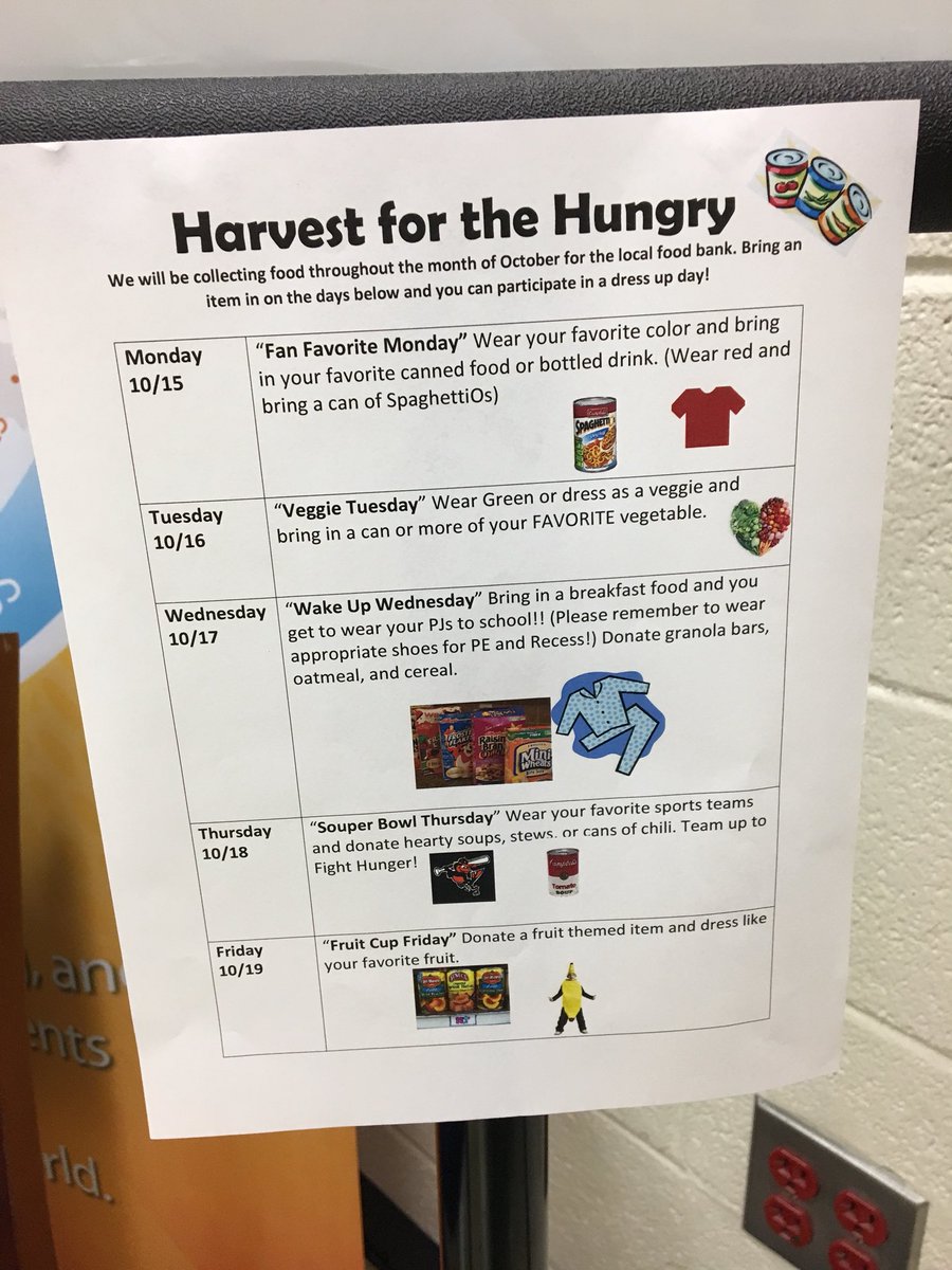TraceysAACPS's tweet photo. Tracey’s is ready to collect for the Harvest For the Hungry Campaign. Check out our spirit days coming soon!  #WeAreBetterTogether https://t.co/OOTzcioIYF