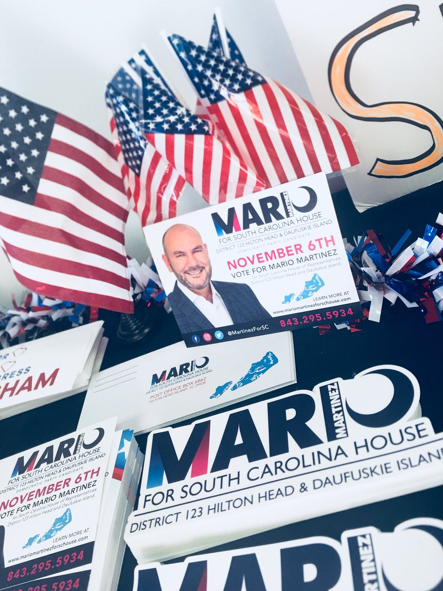 Want to learn more about Mario Martinez? Stop by the Democratic Club on Hilton Head and pick up a flyer or show your support by picking up a bumper sticker or car magnet! #MartinezForSC