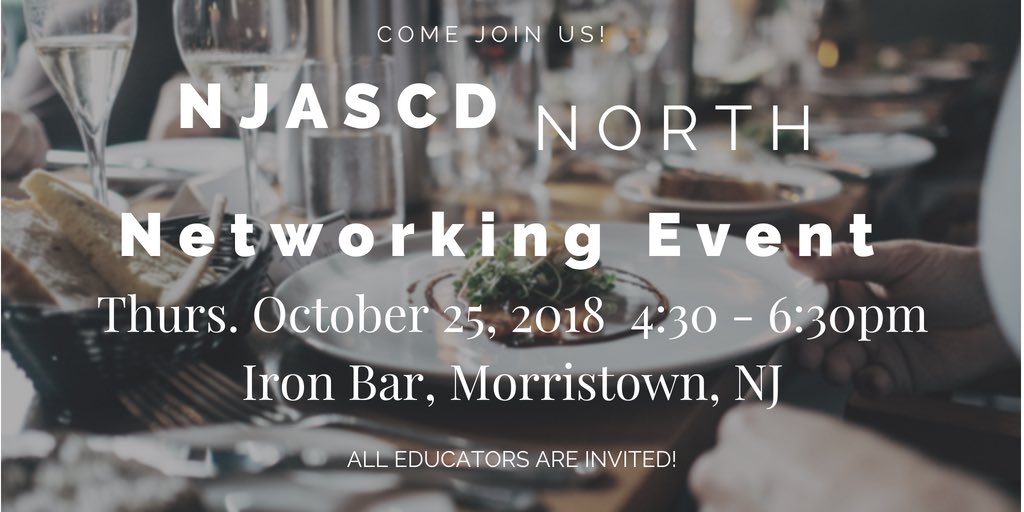 #NJASCDnorth is hosting a networking event in Morristown on October 25. Bring a friend &amp; join us for engaging conversation &amp; appetizers. smore.com/2bkgc #njascd #njed #njea #ascd