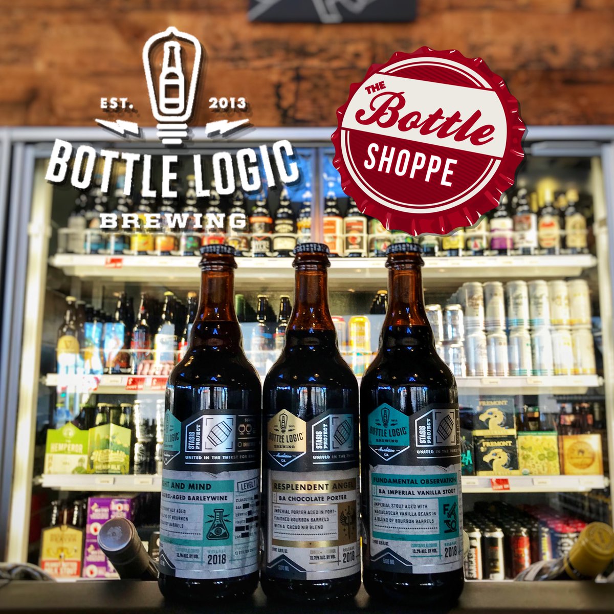 thebottleshoppe's tweet photo. @bottlelogicbrewing #sightandmind and #resplendentangel dropping after 5pm in #sylmar and #longbeach . 1 bottle per person. And a special appearance from #fundamentalobservation. #supportlocal #vanillastout #imperialvanillastout #bottlelogic #barleywine #chocolateporter https://t.co/jjtrY6yoo0