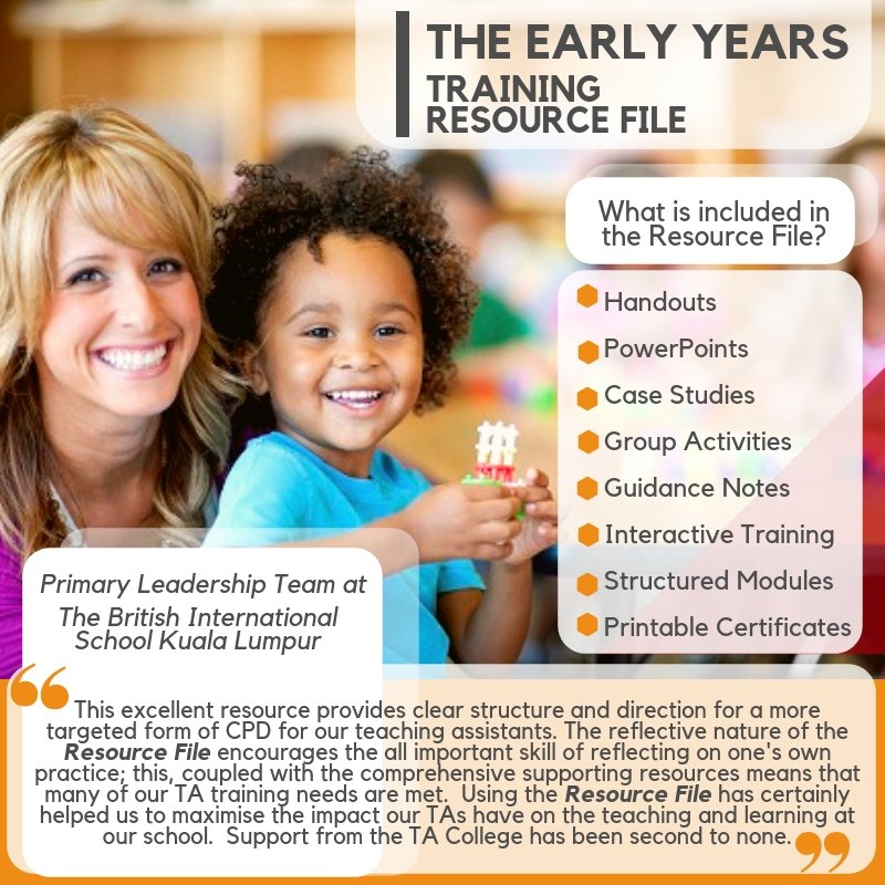 TAConnectCPD's tweet image. Do you want to conduct your own CPD training for your Early Years’ team?
Our training resource files have been written to enable you to deliver valuable training without spending the hours developing your own materials. ow.ly/EDeo30m32oP

#AllThingsTA #ResourceFile