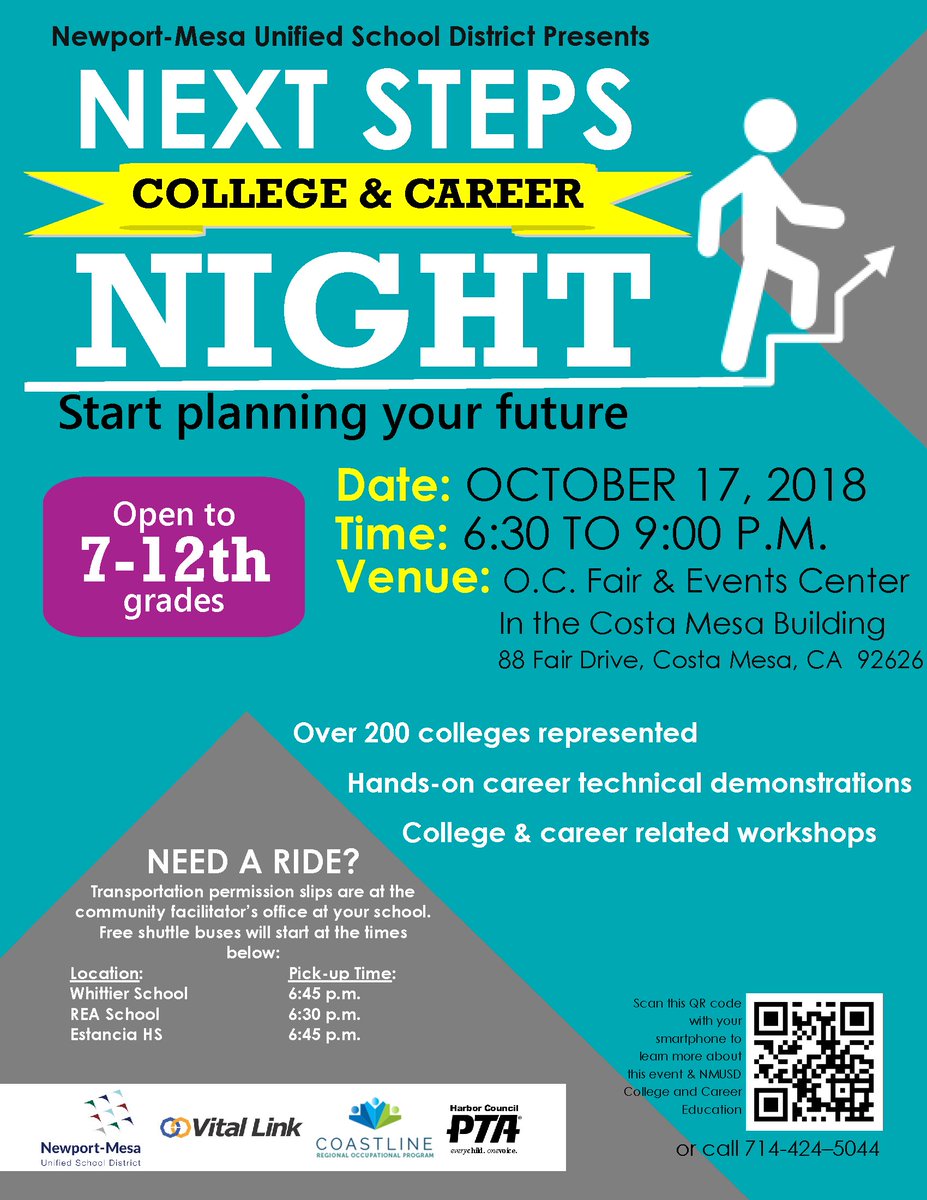 nmusd's tweet image. You&apos;re invited! #NMUSD College &amp;amp; Career Night, October 17, 2018 bit.ly/2yhsmwQ