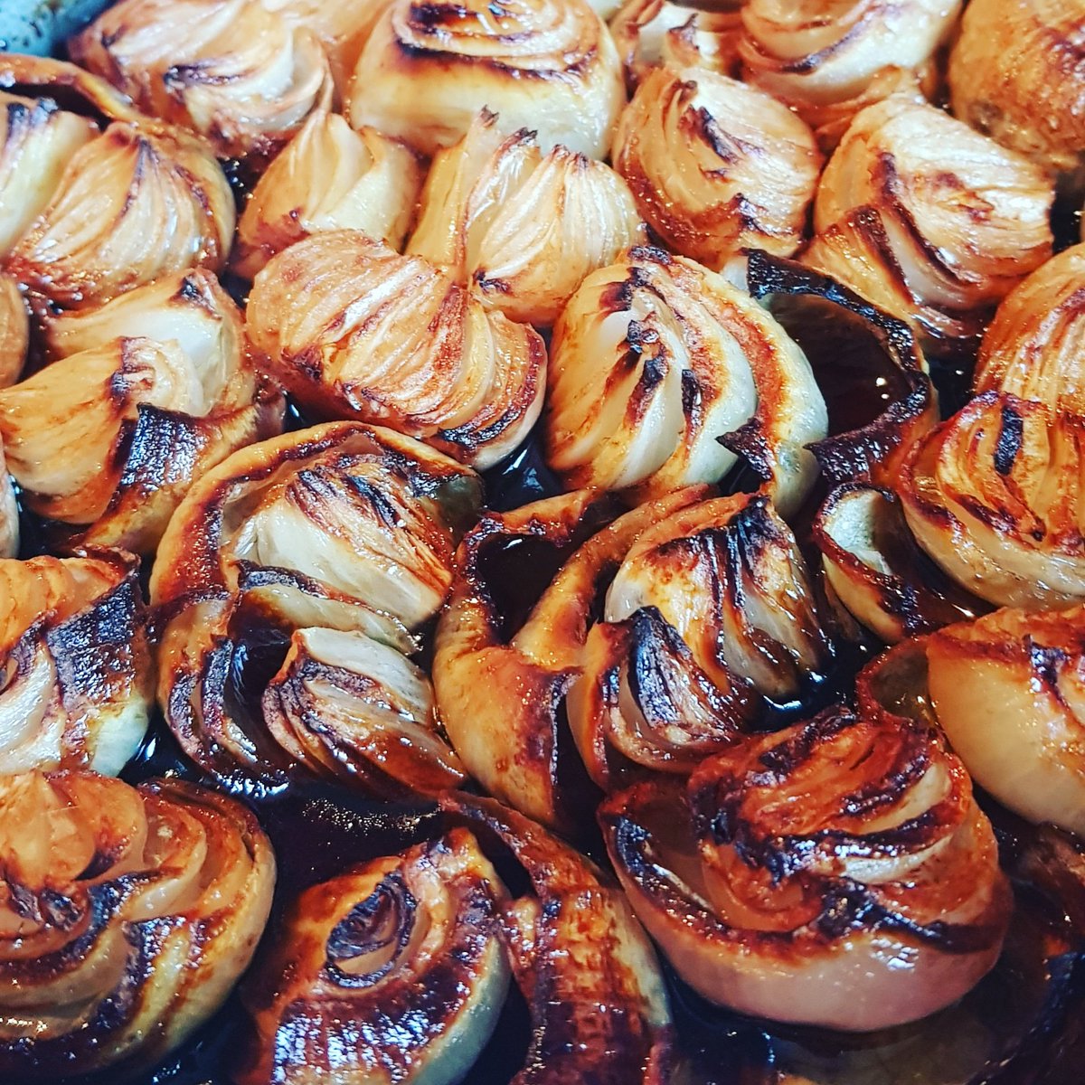Truffle oil and aged balsamic roasted shallots. You won't regret it, I promise 😂 #Foodies
