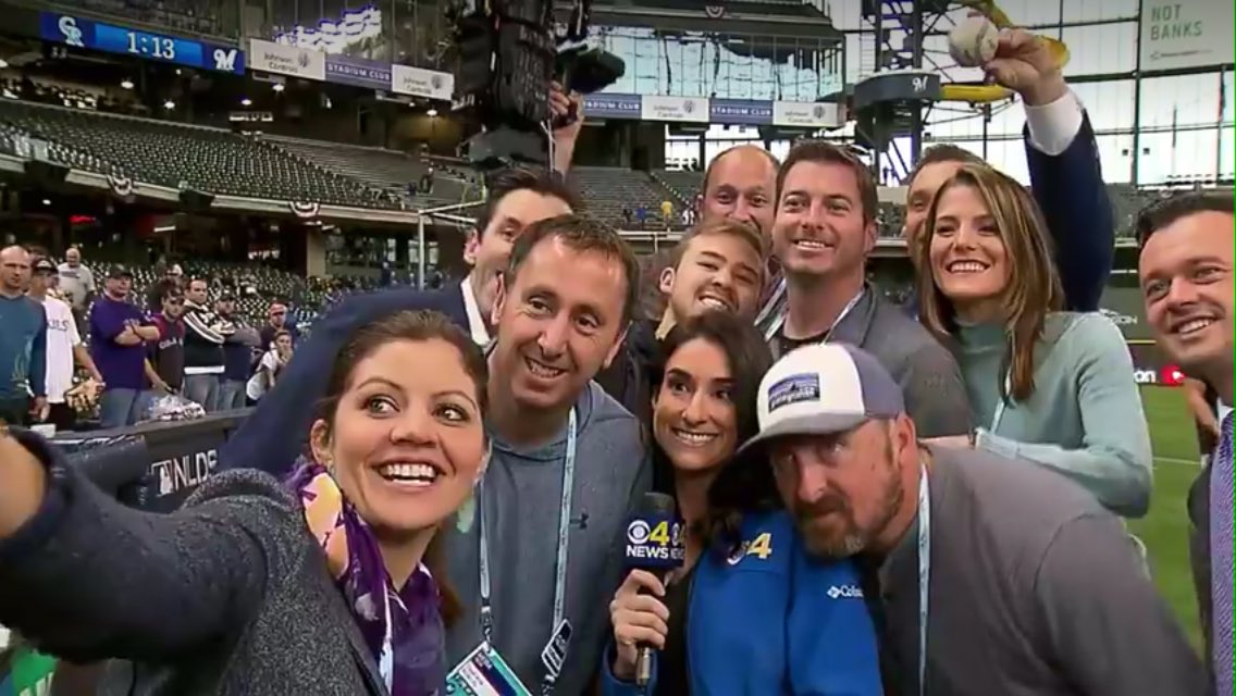 TimWielandCBS's tweet photo. We asked @Romi_Bean to do a Facebook Live before today’s @Rockies game, and we got....everyone! #GoRockies https://t.co/2Th2bKtdGD