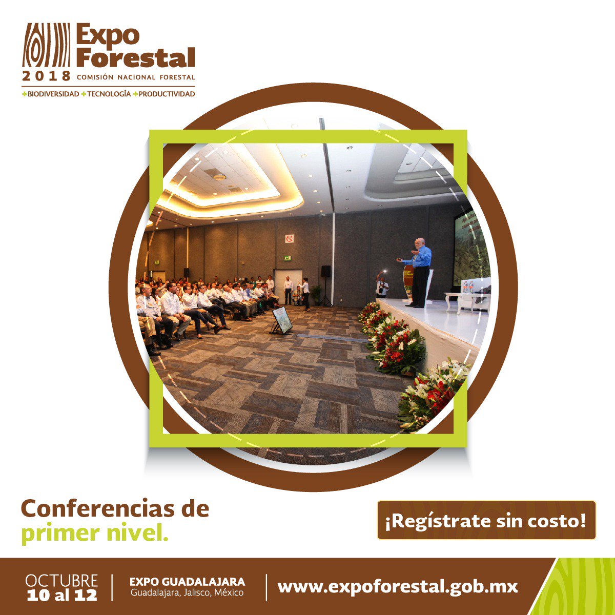SEMARNAT_mx's tweet photo. > La #ExpoForestal2018 es la principal exposición de productos, servicios y maquinaria relacionada con todos los procesos del sector forestal, se desarrollará del 10 al 12 de octubre en Expo Guadalaja. ¡No quedes fuera! 🌳🌲🌿🍃 @CONAFOR https://t.co/x1TsxhNvRM