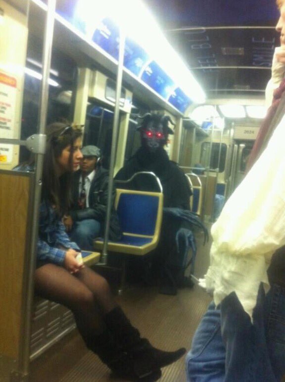 OddNMacabre's tweet photo. you’re on the subway and see him staring at you - what would you do? https://t.co/TUVHjFwHl6