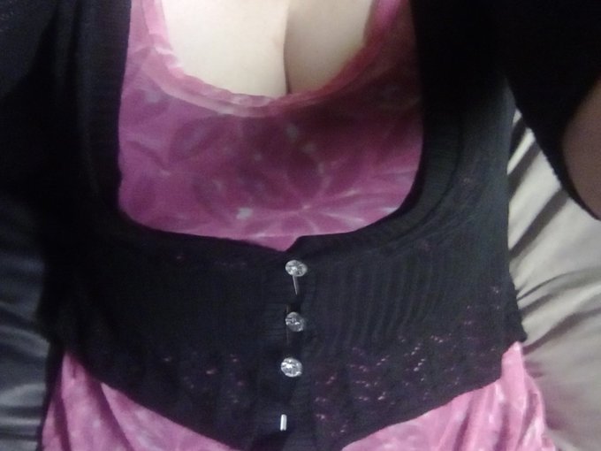 I'm rocking this pink sheer top today! 🤘Had to put on a knit sweater to leave the house but I'm loving<a href="/tag/fetishpreview"class="tags"><span>#fetishpreview</span></a>