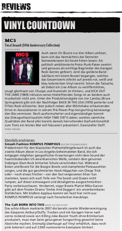 “Predestined for classic status.. an extravagant and detailed decorated party”.. bitching review of our new “Rompus Pompous” LP in the October issue of Metal Hammer... thanks guys! #metalhammergermany #metalhammermagazine #smashfashion #rompuspompous