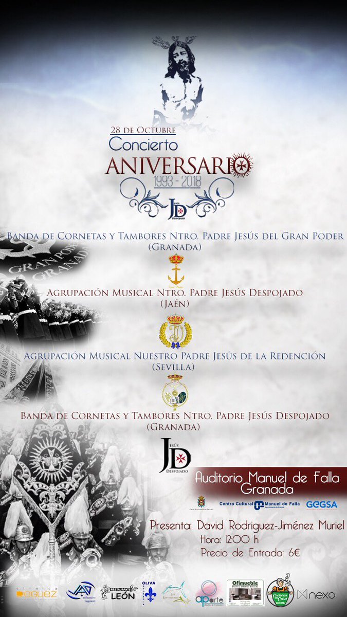 DespojadoGR's tweet photo. 🔊🔊SORTEAMOS 2 ENTRADAS PARA NUESTRO CONCIERTO🔊🔊

Sigue nuestra cuenta y haz RT a este tweet, ¡tenéis una semana para hacerlo!.

#ConciertoXXVAniversario https://t.co/s2nZLJ98aU