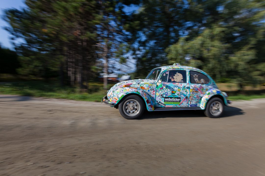 websticker's tweet image. Happy Friday! Here's a photo of Ned just whizzing by in the #StickerMobile! Do we need to tell him to slow down?