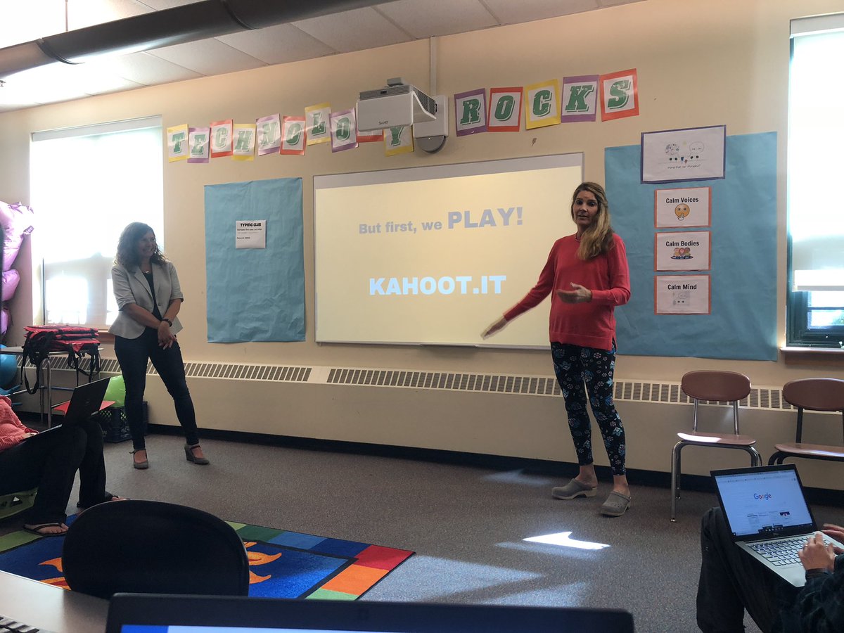 mrsdifonso's tweet photo. Way to go @MrsInwoodSays and @jrowebbrsd! Great job presenting today! Can’t wait to use some of your suggestions with my students😊 #WeAreBES #godigitalorgohome https://t.co/k7J3Rsx60g