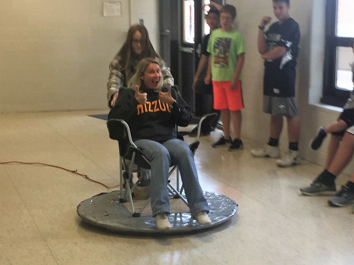 MissBunyard's tweet image. Fridays are for fun!  We love when @Krinski4CMS comes to visit, especially when she joins in the fun!  Students were able to make a model demonstrating Newton's Laws when riding a hovercraft. #CMS8BlueScience