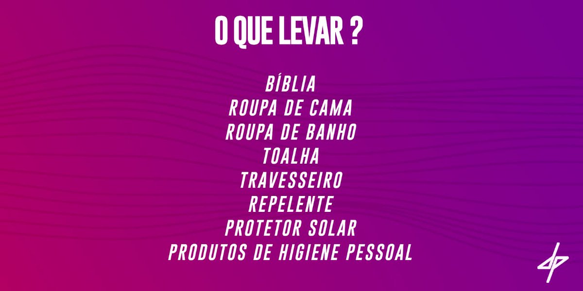 SomosDeepofc's tweet photo. E para você nao esquecer nada na hora de fazer a mala pro deepcamp, fizemos uma listinha de algumas coisas pra te ajudar!

E você ta esperando oq pra se inscrever?  Vem que restam pouquíssimas vagas!

#deepcamp 
#deepmovement 
#vemcomarede
#eusoudeep https://t.co/yWg1meHXMv