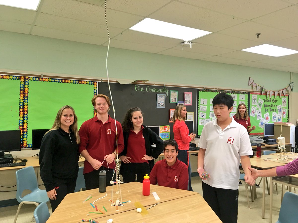 MsGodkin's tweet image. The @ResCSS leadership class had an amazing time collaborating with the community living students to create the tallest structure that could support a marshmallow #WCDSBAwesome #heartofthecommunity #successforeach #aplaceforall learning, growing and building together