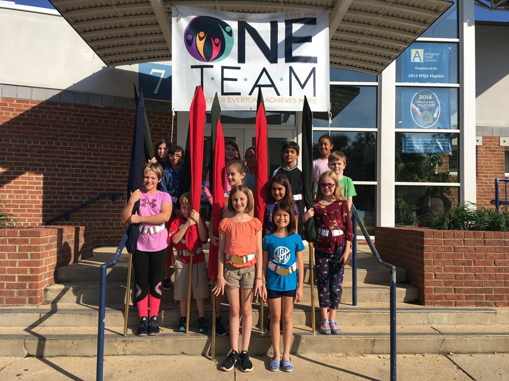 ASFSOnline's tweet photo. Our Color Guard has been working hard all year. Go see them present at @yhssports football tonight at 6:45 or at Washington- Lee on the 19th and Wakefield the 26th. #asfsrocks @APSVirginia https://t.co/i0PScsdKkt