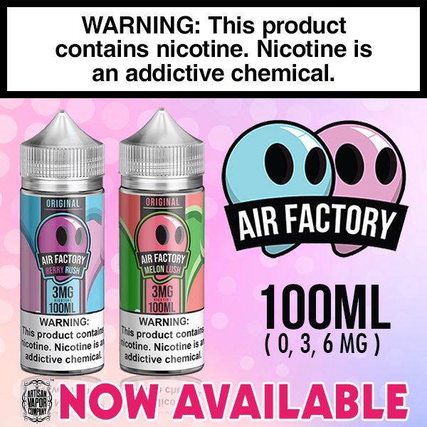 VaporArtisan's tweet photo. ๐ฅ New juice Alert! Air Factory Berry Rush and Melon Lush! ๐ฅ @artisanvaporburlington 18 Pearl St.
#vapingsavedmylife ๐จ๐จ๐จ
#vape #vapeporn #vapenation #vapelyfe #vapelikeaboss #vapelife #vapecommunity #vapeon #vapelove #vapeshop #airfactory #bvt https://t.co/zTT2IrTE0j