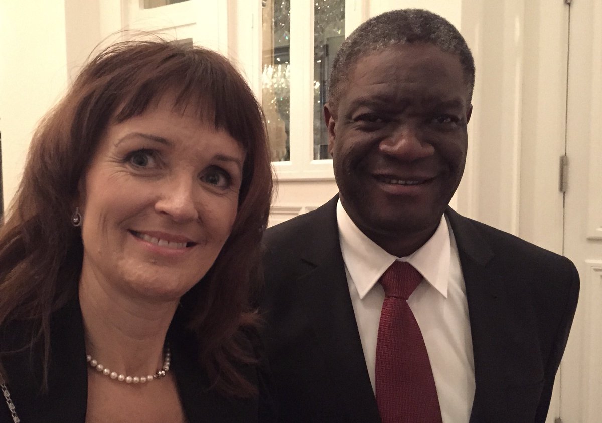 Congrats <a href="/DenisMukwege/">Denis Mukwege</a> to your #NobelPeacePrize. Thanks for your incredible courage to protect &amp; empower girls and women in conflict zones. I am proud to have met you and listened to your straight forward message. #postkodeffekten