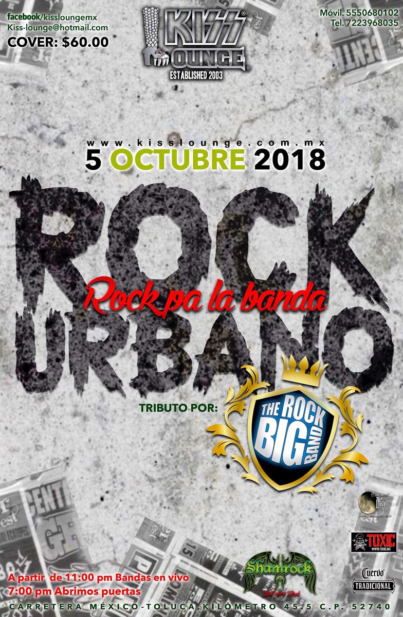 kisslounge1's tweet photo. ¡ESA BANDA ROCKERA! LOS ESPERAMOS ESTA NOCHE CON UN TRIBUTO A NUESTRO ROCK NACIONAL 🤘🏻
Carretera Méx-Tol km 45.5, a sólo 100 mts. del Club de Golf Los Encinos #kissbar #rockband #rockurbano #therockbigband #shamrock #frideynight #toxicstores #mexico #cuajimalpa #toluca #metepec https://t.co/P5mp4nsXQy